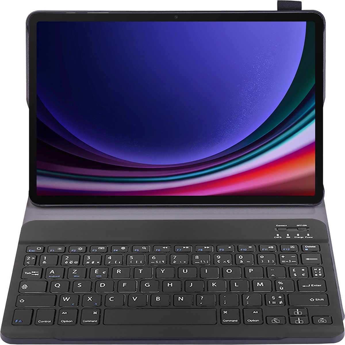 Cazy tablet Hoes met Toetsenbord geschikt voor Samsung Galaxy Tab S9 / S9 FE / S10 FE / S10 Lite - AZERTY Bluetooth Keyboard Case - Zwart
