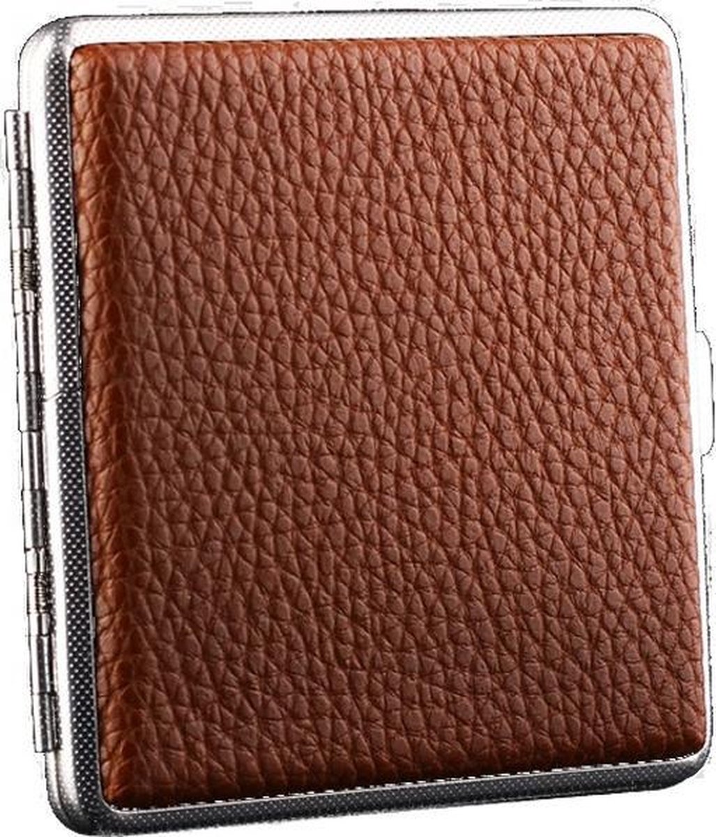 Goedkoopste Finnacle - Luxe Sigarettenhouder - Doosje voor Sigaretten - Cigarette Case - Bruin - Hoge kwaliteit - 20 Sigaretten