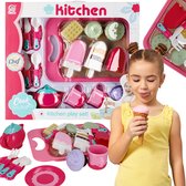 GILOBABY Keukenspeelgoed voor kinderen, kinderservies, speelkeuken met kinderkeukenaccessoires, speelgoed en kookgerei, rollenspel, cadeau voor kinderen, jongens en meisjes vanaf 3 jaar, roze GILOBABY Keukenspeelgoed voor kinderen, kinderservies, speelkeuken met kinderkeukenaccessoires, speelgoed en kookgerei, rollenspel, cadeau voor kinderen, jongens en meisjes vanaf 3 jaar, roze