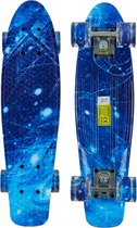 Sajan - Skateboard - LED - Penny board - Space Blauw - 22.5 inch - 56cm - Skateboard met Verlichting