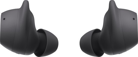 Twee zwarte Samsung Galaxy Buds FE oordopjes