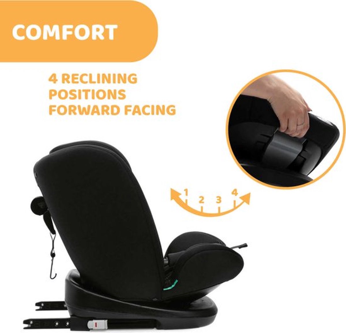 Chicco Autostoel I-Size Mokita Classic Black, isofix , (15 maanden - 12 jaar) – foto 6