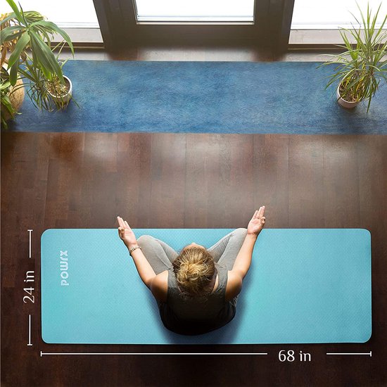 POWRX- Tapis de yoga deluxe avec sangle de transport sac I tapis de gymnastique 171x61x1cm antidérapant pour le yoga pilates (Rouge noir POWRX- Tapis de yoga deluxe avec sangle de transport sac I tapis de gymnastique 171x61x1cm antidérapant pour le yoga pilates (Rouge noir