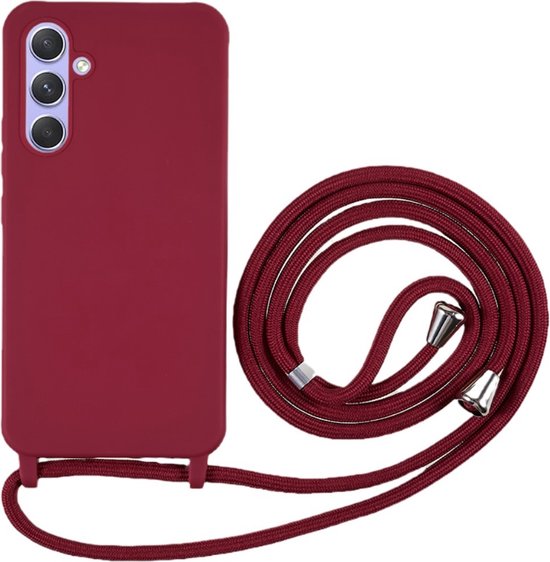 Coverup Color TPU Back Cover avec Cordon - Convient pour Samsung Galaxy A15 Case - Bordeaux