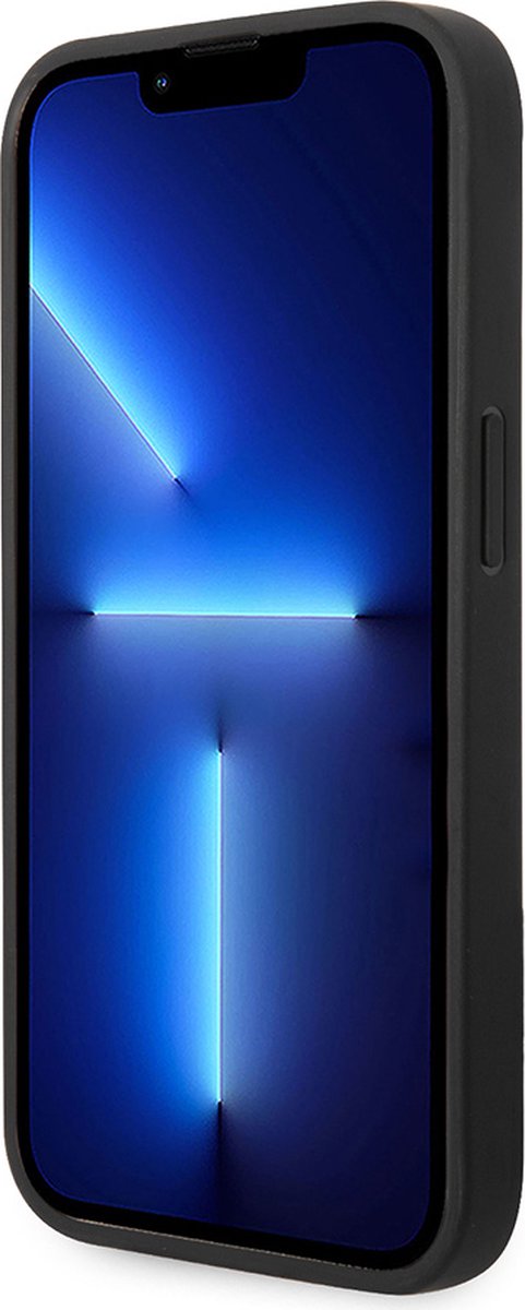 iPhone 14 Pro Max Backcase hoesje - Ferrari - Effen Zwart - Leer