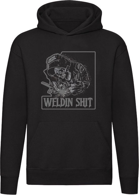 Foto: Lasser shit welding lassen snijbranden lasbril gereedschap zagen werk beroep skelet schedel unisex trui sweater hoodie capuchon zwart