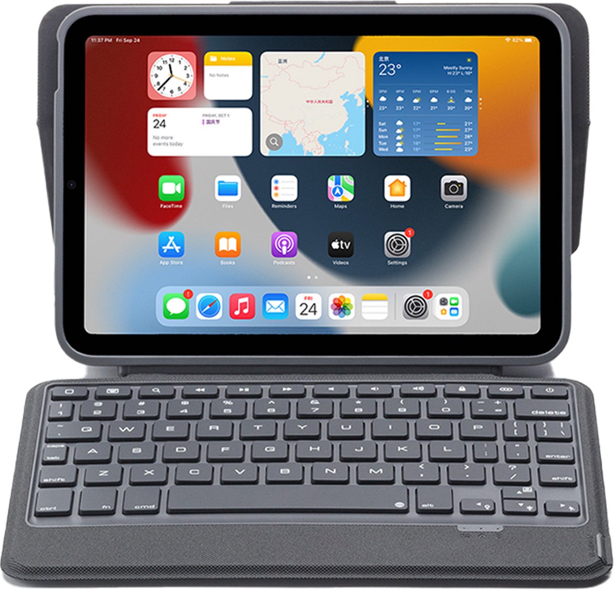 Bluetooth Toetsenbord hoes geschikt voor Apple iPad Mini 6 (2021) - Toetsverlichting - QWERTY - Zwart