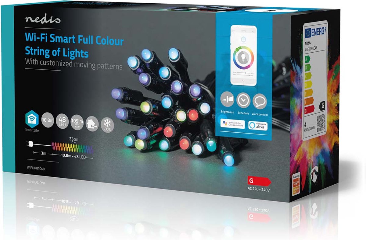 Nedis Smart LED lichtsnoer RGB | 48 LED's | 10.80 m