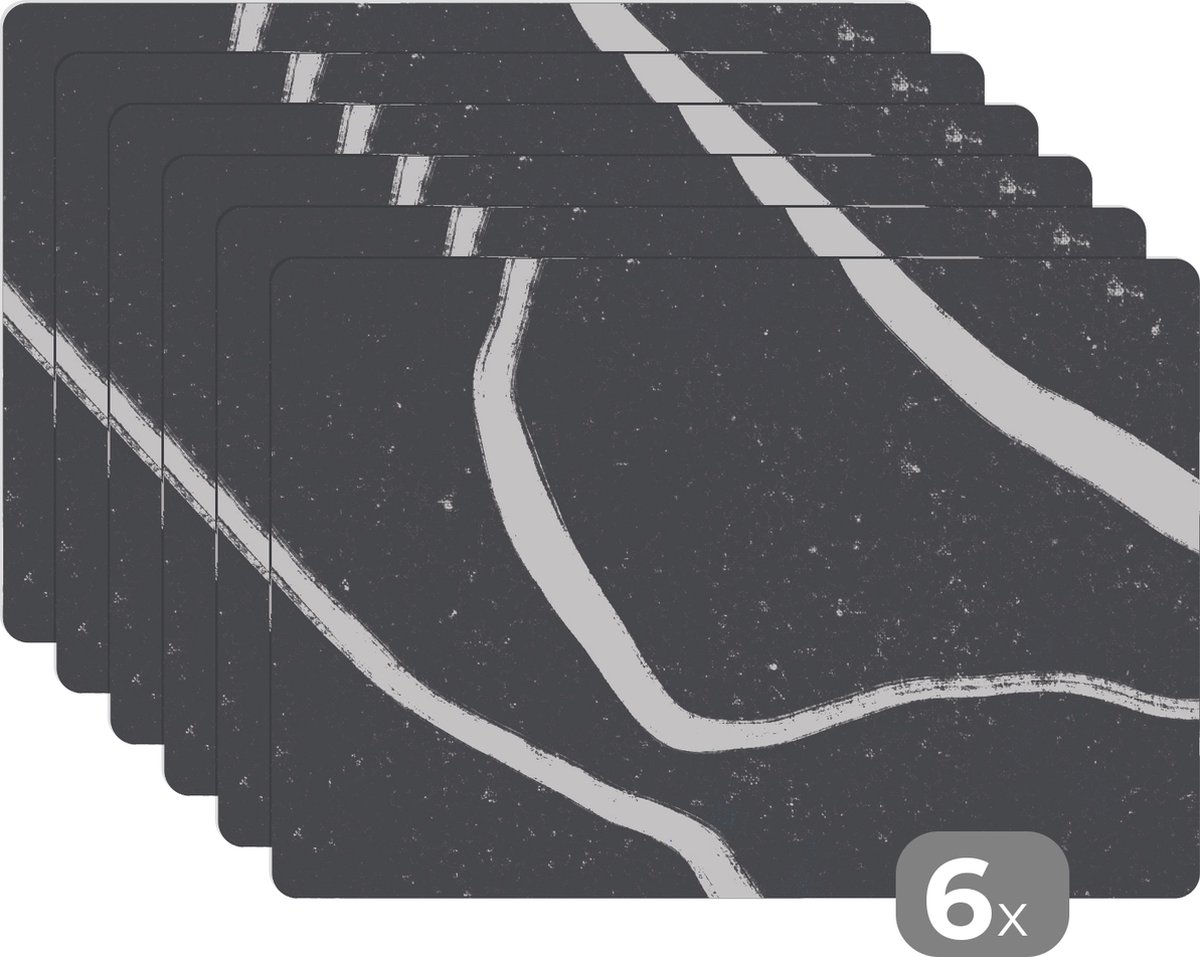 Placemat - Minimalisme - Design - Abstract - Tafel - Onderleggers placemat - 45x30 cm - 6 stuks