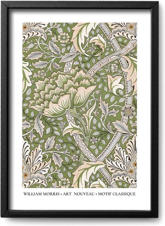 Poster Het noorderlicht Rechthoek Horizontaal Met Lijst M (40 X 30 CM) - Zwarte Lijst