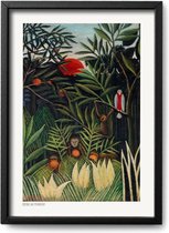 Poster Henri Rousseau - A4 - 21 x 30 cm - Inclusief lijst (Zwart Aluminium)