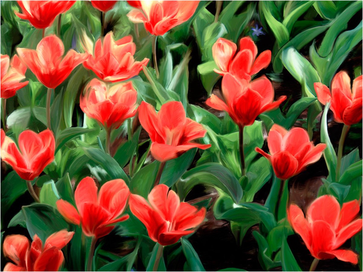 Fotobehang - Painted flowers.
