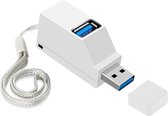 Xtabarya USB Hub Mini USB 2.0 High Speed Hub Splitter Box Ondersteuning 3-poorts Hot Swap Laag stroomverbruik Wit