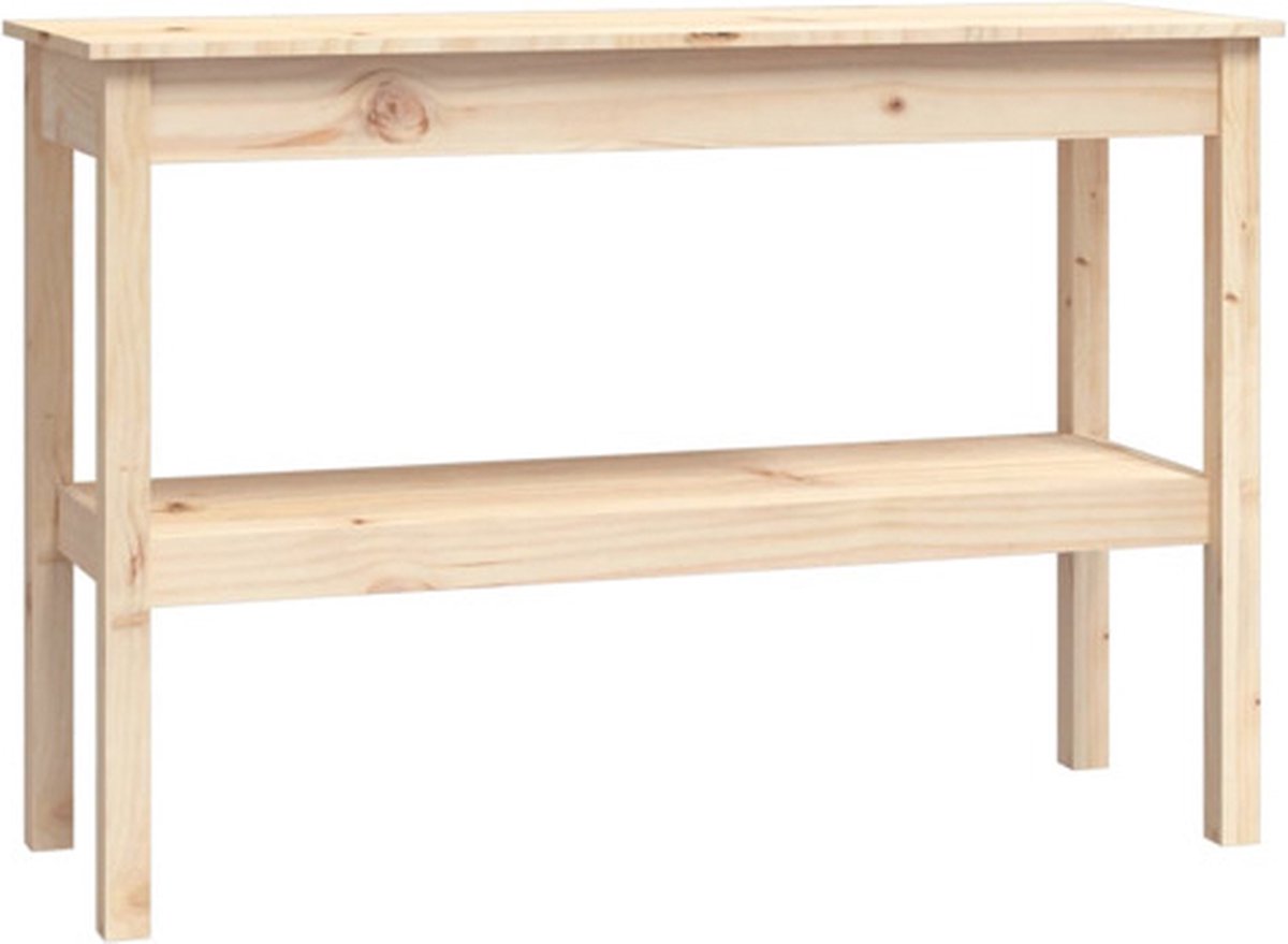 vidaXL Wandtafel - 110x40x75 - cm - massief - grenenhout naturel
