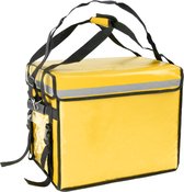 CityBAG - Gele draagbare koelkast 58 liter 44x39x34cm, isothermische tas rugzak voor picknick, camping, strand, voedselbezorging per motor of fiets