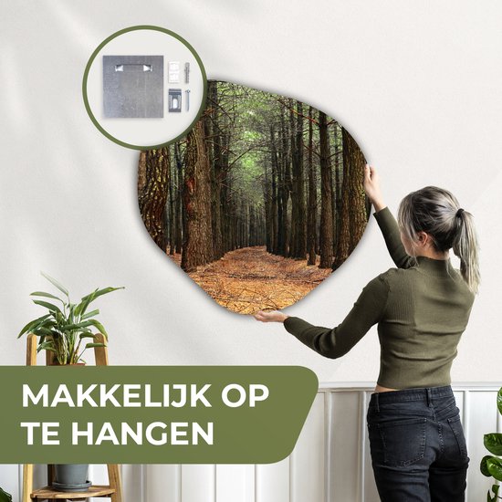 Décoration murale bio - Décoration murale en plastique - Tableau bio - Automne - Décoration rurale - Forêt - 90x90 cm - Forme miroir bio sur plastique