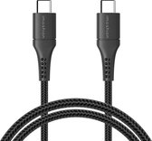 iMoshion USB C naar USB C Kabel - 1.5 meter - Snellader & Datasynchronisatie - Oplaadkabel - Stevig gevlochten materiaal - Zwart