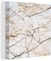 Peintures sur Toile Marbre - Wit - Marron - 20x20 cm - Décoration murale