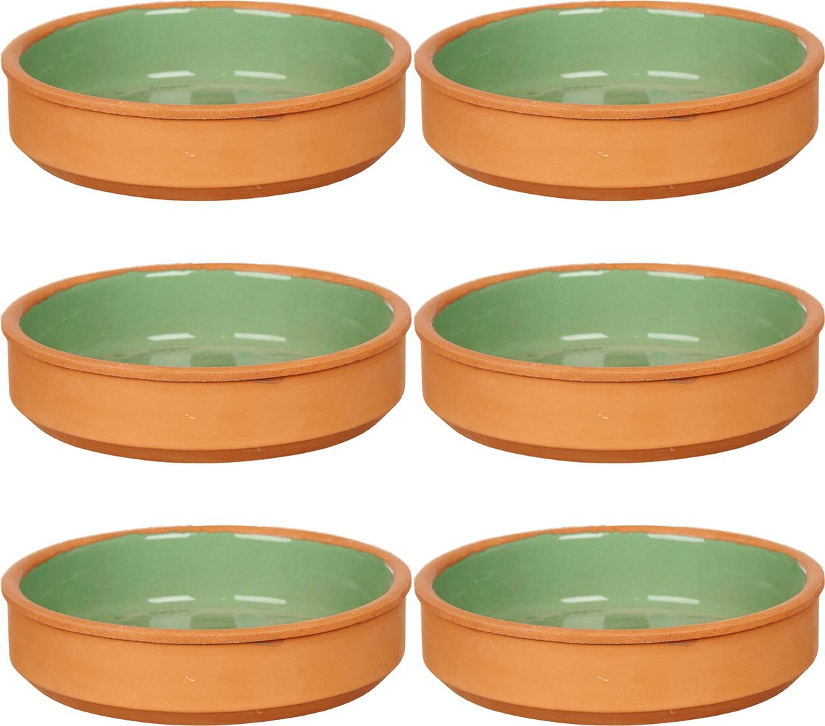 La Dehesa - Set 16x tapas/creme brulee schaaltjes terracotta/groen 16cm