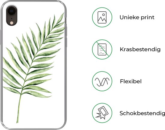 Telefoonhoesje Geschikt voor iPhone XR hoesje - Plant - Waterverf - Aquarel - Siliconen Telefoonhoesje Telefoonhoesje