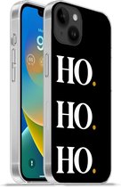 Geschikt voorApple Iphone 14 Plus - Soft case hoesje - Kerstmis - Kerstman - Spreuken - Ho ho ho - Quotes - Siliconen Telefoonhoesje