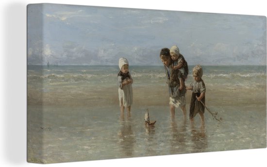 Enfants de la mer - Peinture de Jozef Israëls Toile 80x40 cm - Tirage photo sur Toile (Décoration murale salon / chambre)