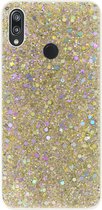 ADEL Premium Siliconen Back Cover Softcase Hoesje Geschikt voor Huawei Y7 (2019) - Bling Bling Glitter Goud