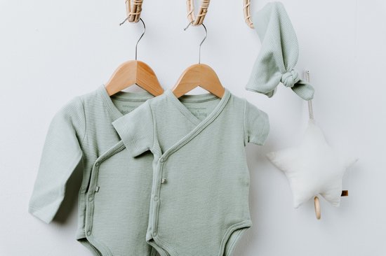 Baby's Only Rompertje lange mouw Pure - Dusty Green - 62 - 100% ecologisch katoen - GOTS