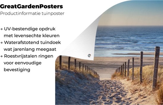 Décoration de Jardin Sable - Plage - Dune - Mer - Eté - 30x40 cm - Toile de jardin - Poster extérieur