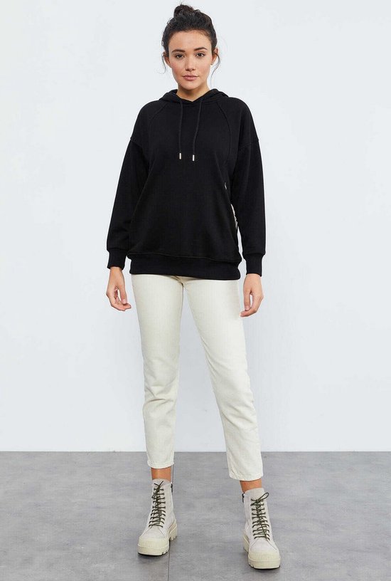La Pèra Sweater Dames - Pullover - Trui - Capuchon - Sweatshirt Zwart - XS