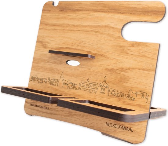 Skyline Desk Organizer Musselkanaal - Chêne - Desk Organizer - Phone Holder - Tablet Holder - Smartwatch Holder - Sorting stuff