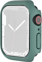 By Qubix Apple Watch 45mm Hard case (open front) - Groen - Geschikt voor Apple Watch 45mm hoesje - screenprotector - Bescherming iWatch - Bescherm