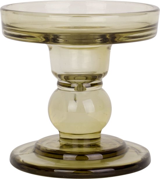 Candle holder | Kandelaar Glass Art - Green - 8,5 x 8,8cm maat S