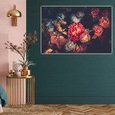 Meester Aan De Muur - Schilderij - Doek Schilderstuk Muurdecoratie Fotokunst Tafereel Flower Art - Multicolor - 80 X 60 Cm