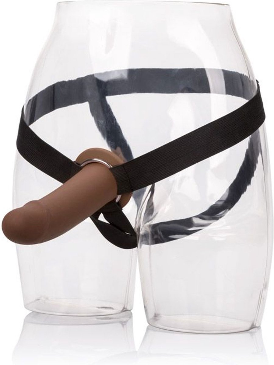 Goedkoopste California Exotics - Strap-on harnas met holle siliconen dildo - Huidroze