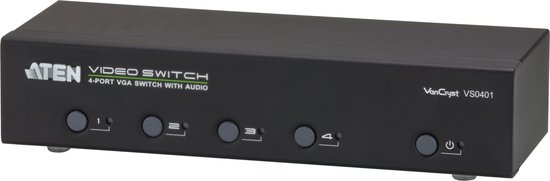 4-Poorts VGA Schakelaar Met Audio-Ondersteuning Zwart