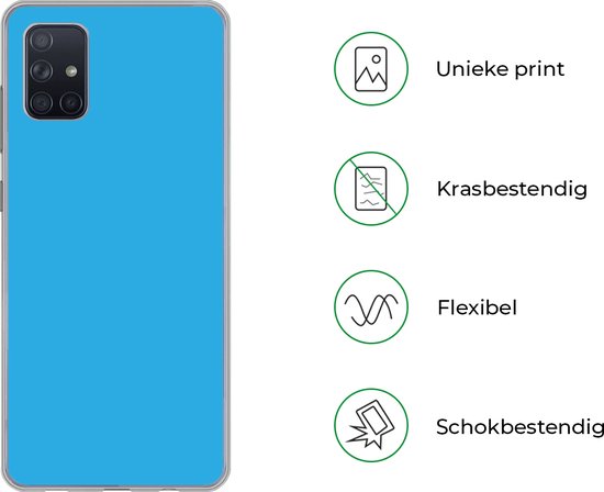 Telefoonhoesje Geschikt voor Samsung Galaxy A71 hoesje - Blauw - Licht - Kleuren - Siliconen Telefoonhoesje Telefoonhoesje