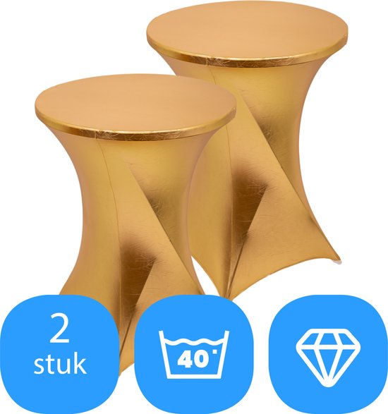 Statafelrok Goud - ∅80-74 x110 cm - Set van 4 - Statafelhoes