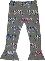 Flared broek panter figuren grijs