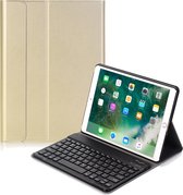 Hoes Geschikt voor iPad 10.2 2021 Hoes Toetsenbord Hoesje Keyboard Case Cover Met Screenprotector - Hoesje Geschikt voor iPad 9 Hoes Toetsenbord Case - Goud
