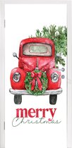 Deursticker Kerst - Auto - Spreuken - Quotes - Merry Christmas - 85x215 cm - Deurposter