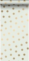 Papier peint ESTAhome petits points blanc cassé et or - 139243 - 0,53 x 10,05 m