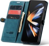 Hoesje geschikt voor Samsung Galaxy Z Fold 4 - Book Case Leer Slimline Blauw