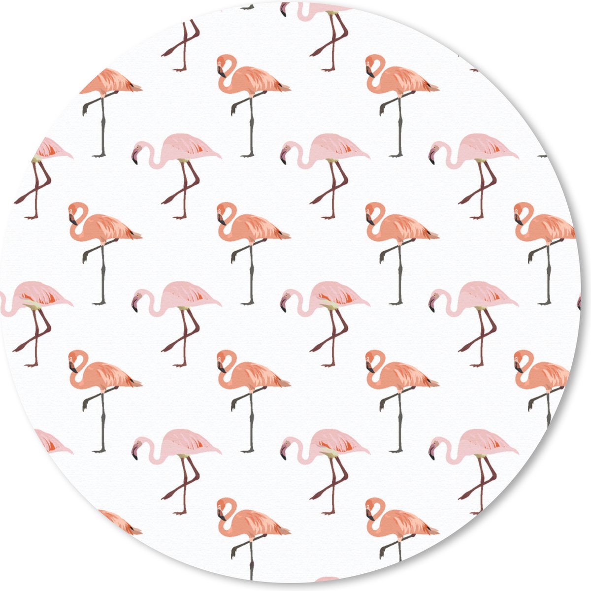 Muismat rond 50x50 cm - Mousepad Flamingo - Patroon - Roze - Ronde muismatten