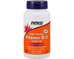 Now Foods - Vitamine D3 1000IE - 360 Softgels