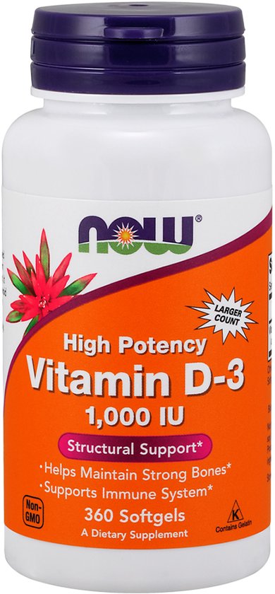 Foto: Now foods vitamine d3 1000ie 360 softgels