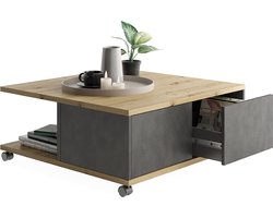FMD - Salontafel - verrijdbaar - artisan - eikenkleurig