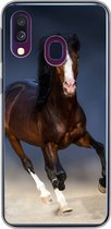 Geschikt voor Samsung Galaxy A40 hoesje - Paarden - Dieren - Zand - Siliconen Telefoonhoesje
