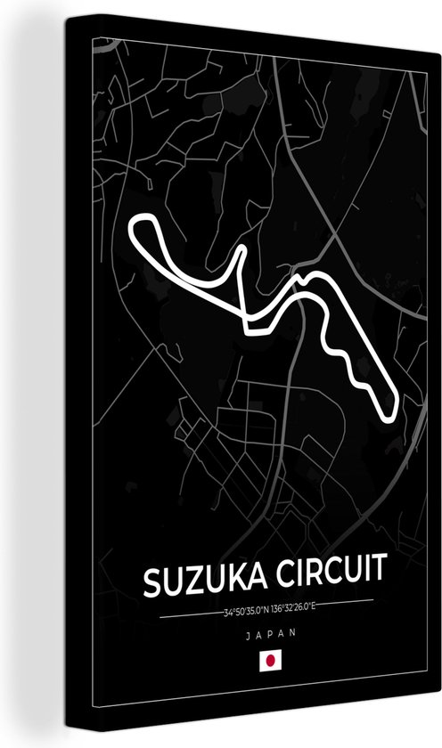 Canvas Schilderij F1 - Racing - Japan - Suzuka Circuit - Racebaan - Zwart - Wanddecoratie