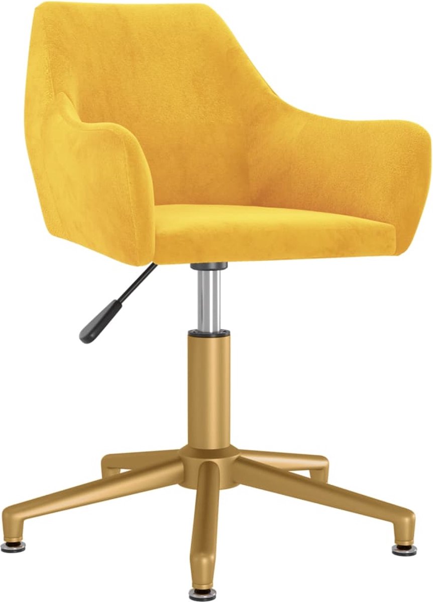 Prolenta Premium - Kantoorstoel draaibaar fluweel geel